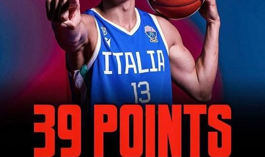 百家乐官网-冯泰奇奥对波黑砍39分，打破巴尼亚尼保持的意大利欧锦赛单场得分纪录