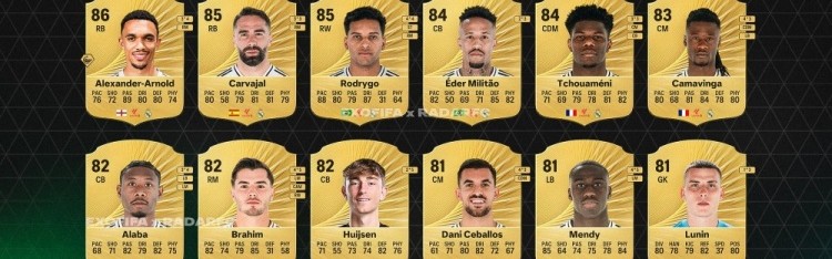 博主揭露FC26皇马球员能力值：姆巴佩91分领跑，贝林90紧随，维尼修斯89